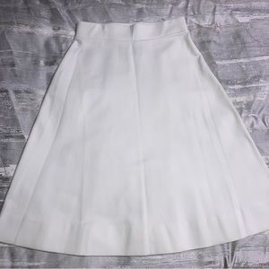White A-line Midi Knee Length Skirt